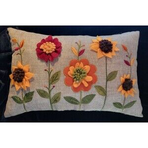 Needle Point & Felt pillow - Fall Harvest